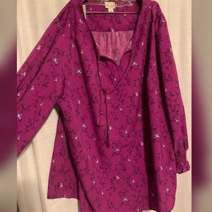 Pink/Magenta Blouse (with vines and birds).